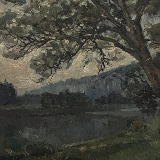 Framed Oil Painting on Canvas by Leon Bourdon (1880-1945) For Sale - Image 13 of 16