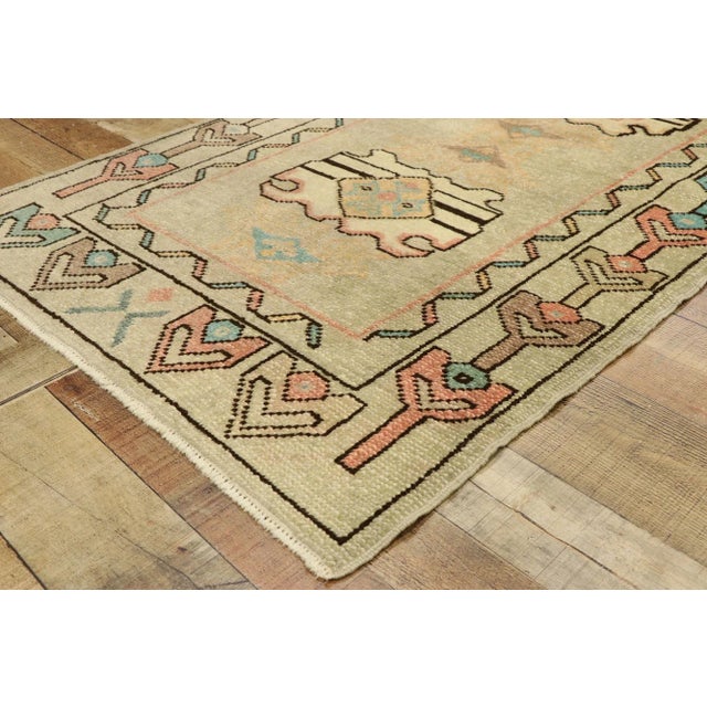 Textile Vintage Turkish Oushak Rug - 03'01 X 05'06 For Sale - Image 7 of 11