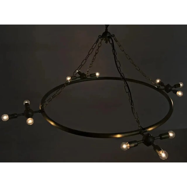 Mid-Century Modern NOIR Sasha Chandelier, Metal with Brass Finish For Sale - Image 3 of 3