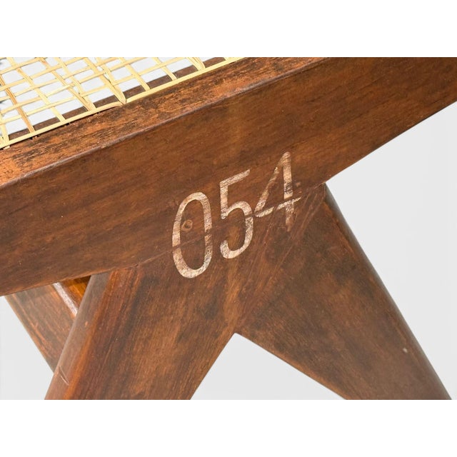 Pierre Jeanneret, Three Seat Benches, Teak, Cane, Chandigarh, India, 1960s For Sale - Image 16 of 16