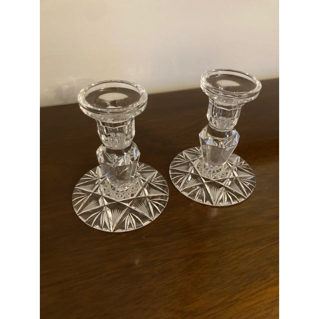 Beautiful pair of vintage American brilliant cut candlesticks.
