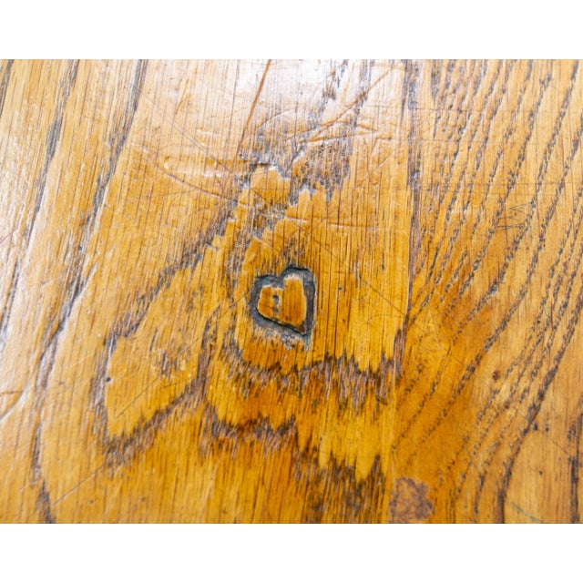 Brown Mid 20th Century Student Oak & Iron Writing Table Slant Top Desk, France, 1950s For Sale - Image 8 of 12