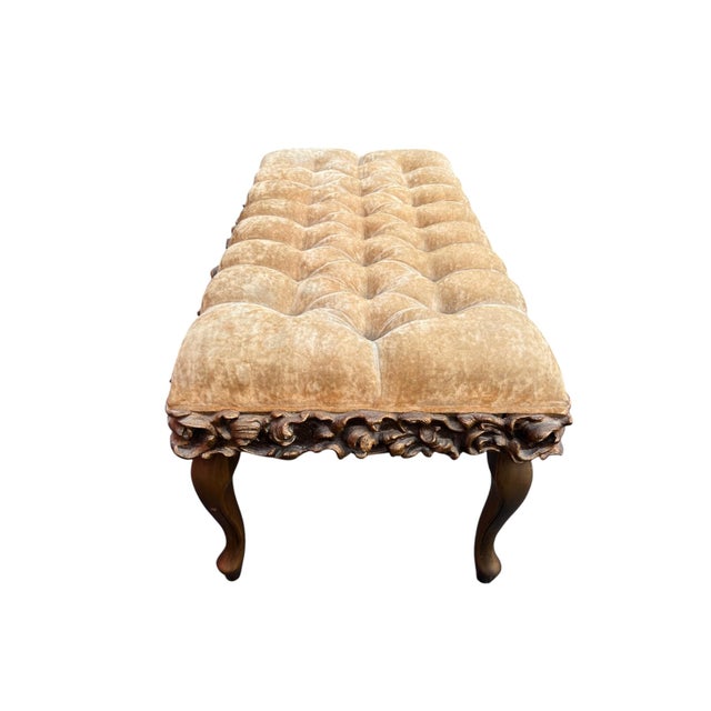 Late 20th Century Tufted French Style Sears Bench For Sale - Image 11 of 18