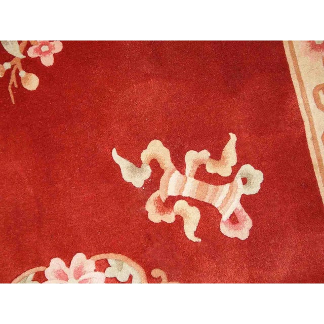 1970s 1970s Handmade Vintage Art Deco Chinese Rug 3'9" X 6'5" For Sale - Image 5 of 10