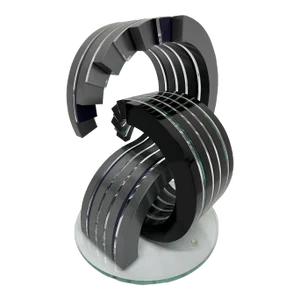 Contemporary Acrylic Lucite Sculpture on Glass Base, 2001