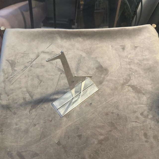 1990s Minimalist Silver Plated Sculpture La Giraffa by Lino Sabattini For Sale - Image 11 of 13