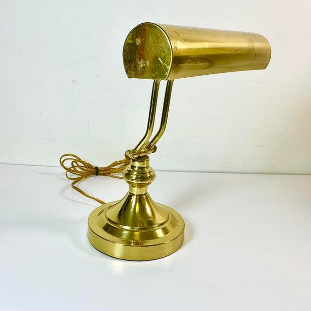 Mid 20th Century Mid-Century Modern Art Deco Articulating Brass Piano Bankers Desk Lamp. For Sale - Image 9 of 15