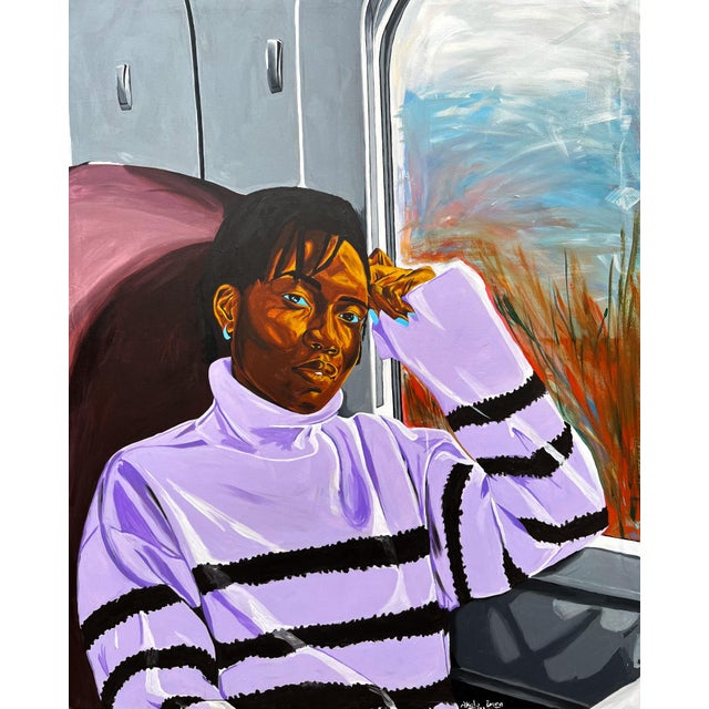 Been a Long Time on the Road, Acrylic Painting by Emmanuel Akolo (2023), Acrylic on Canvas For Sale