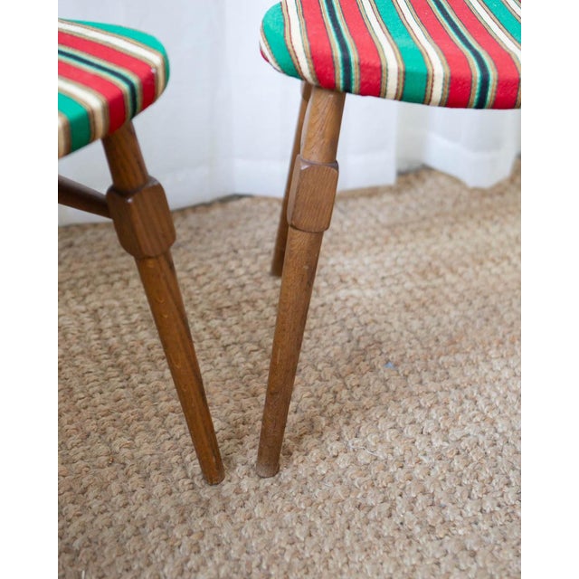 Henning Kjaernulf Attributed Oak and Wood Dining Chairs - A Pair For Sale - Image 11 of 12