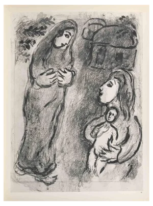 Marc Chagall, Agar, Sarah's Servant, Héliogravure, 1960