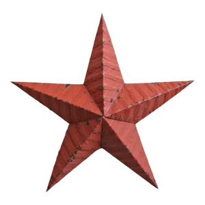 Vintage Red Metal Farmhouse Barn Star Wall Object