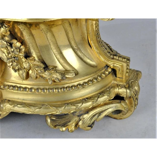 Bronze Clock Depicting Woman with Flowers from Schenewerk, 19th Century For Sale - Image 10 of 18