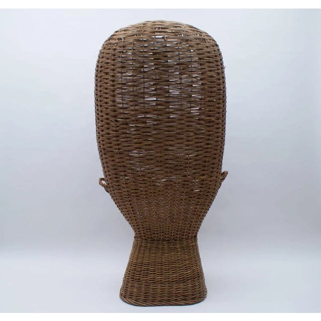 Brown Large Italian Rattan Lounge Chair, 1970s For Sale - Image 8 of 18