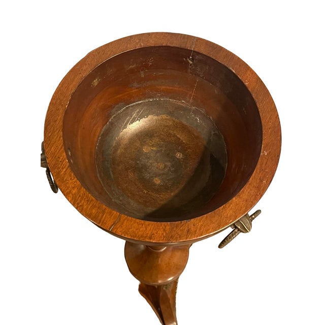1930s Pair of Tall Art Deco Walnut and Ormolu Mounted Planters For Sale - Image 9 of 11