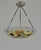 1930s Loys Lucha French Art Deco Pendant Light 1930s - Yellow Blue Geometric Floral Bowl For Sale - Image 5 of 14