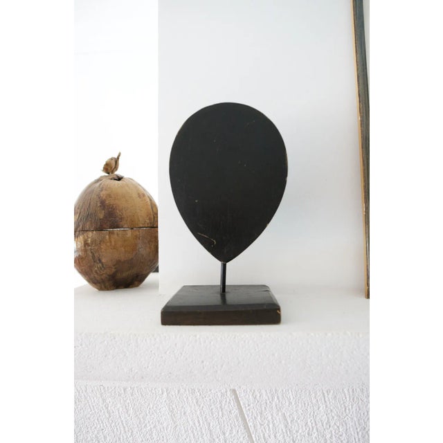 Ethnic Floating Head/Mask on Carved Wooden Pedestal For Sale - Image 3 of 10
