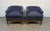 Mid-Century Modern Rolling Tufted Barrel-Back Club Chairs For Sale - Image 4 of 14