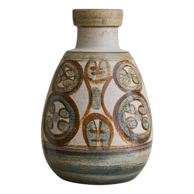 Danish Abstract Motif Ceramic Vase by Noomi Backhausen for Soholm Stentøj, 1970s For Sale