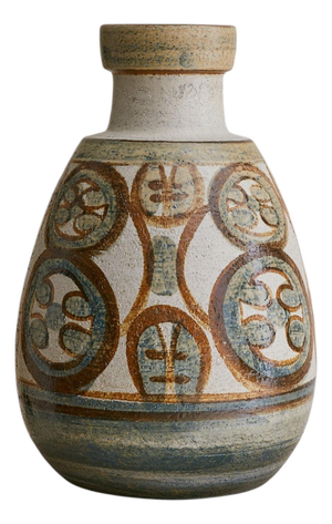 Danish Abstract Motif Ceramic Vase by Noomi Backhausen for Soholm Stentøj, 1970s