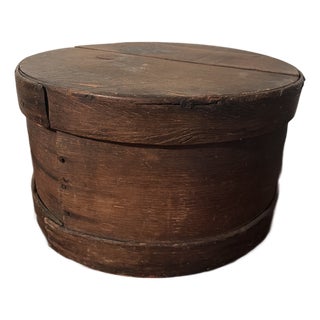 Extra Large Antique Cheese Box/Storage Box W/Lid For Sale