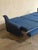 Blue Upholstered Convertible Sofa Daybed 3-Seat Couch Lounge Mid-Century Modern 1970s For Sale - Image 4 of 11