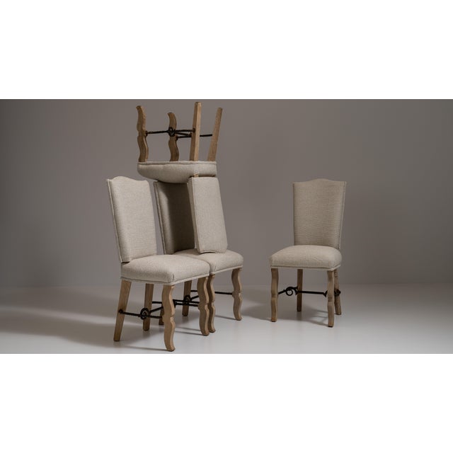 Set of Four 1950s Beige French Provençal Dining Chairs For Sale - Image 14 of 15