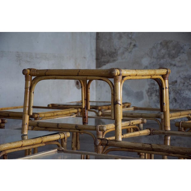Rattan Coffee Tables, 1950s, Set of 14 For Sale - Image 15 of 17
