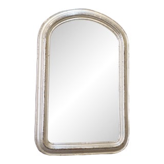 19th Century Curved Corner Silverleaf Mirror For Sale