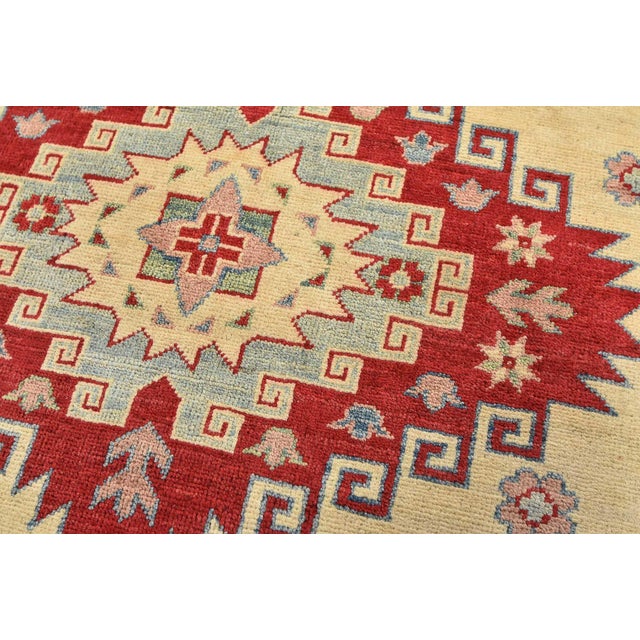 Kazak Rug 8'2'' X 10'9'' Beige Wool Tribal Hand-Knotted Oriental Carpet For Sale - Image 4 of 12