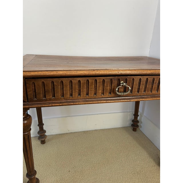 French Early 19th Century Carved French Walnut Writing Table For Sale - Image 3 of 9