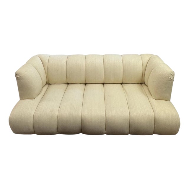 Vintage Creme Channel Sofa For Sale