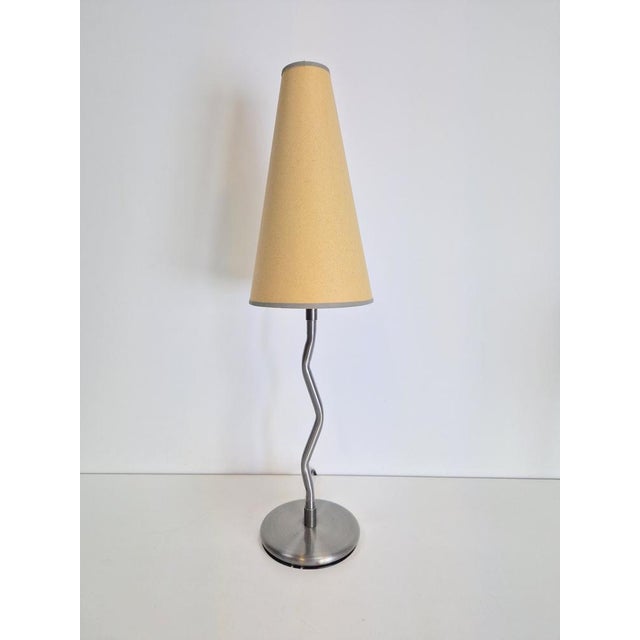 Khaki Vintage Squiggle Antimon Zigzag Table Lamp from Ikea, 1996 For Sale - Image 8 of 8
