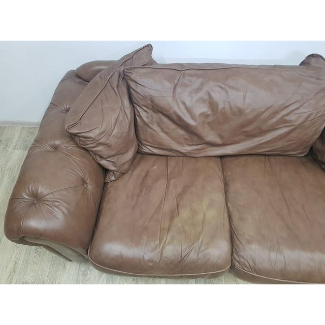 Mid-Century Style Chesterfield Sofa inl Leather For Sale - Image 6 of 18