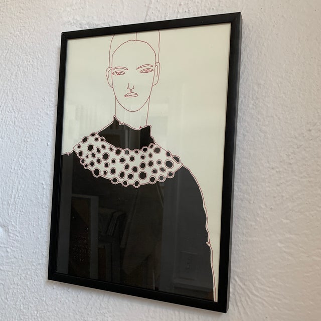 Vendel”Signed and Stamped Fashion Illustration For Sale - Image 10 of 13