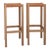 Pair of Oak and Woven Leather Bar Stools For Sale