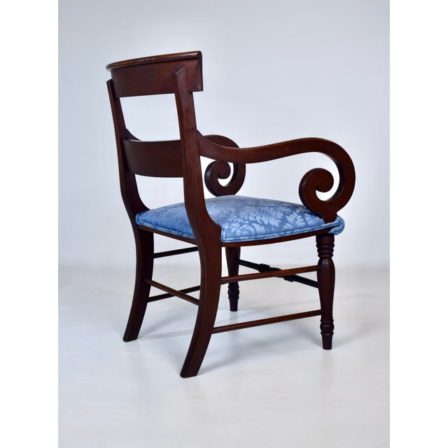English Regency Style Mahogany Scroll Armchair For Sale - Image 9 of 12