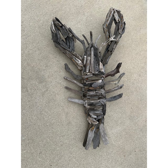 Vintage Driftwood Lobster Coastal Wall Sculpture 32" For Sale - Image 4 of 8