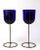 Interesting architectural design candlesticks by Iittala, Made in Finland, possibly designed by Kaj Franck. Cobalt glass...