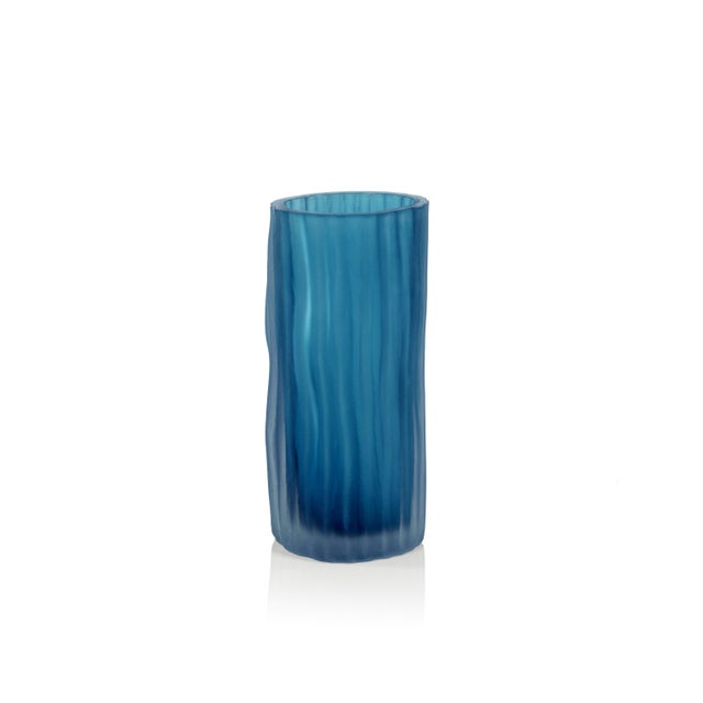 Falko Powder Glass Vase, 10.25" For Sale - Image 4 of 4