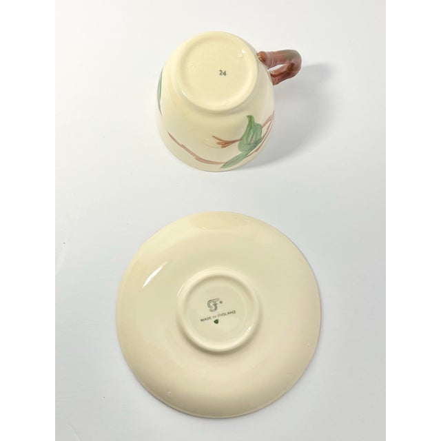 1970s 1970s Franciscan “Apple” Set of 9 Earthenware Tea Cups & Saucers For Sale - Image 5 of 8