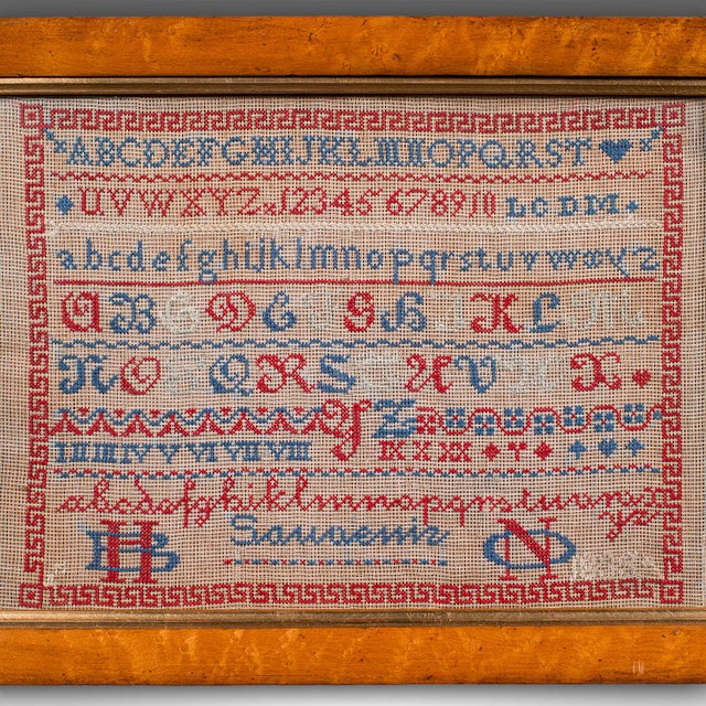 Antique Needlework Sample, English, Framed, Embroidery, Decor, William Iv, 1835 For Sale - Image 4 of 10