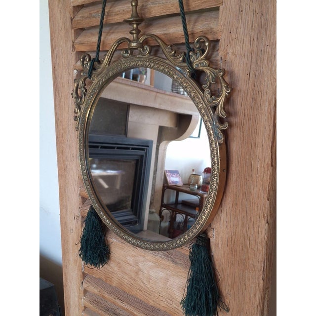 Vintage Victorian Bronze Mirror, 1950s For Sale - Image 3 of 11