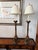 Wood Pair of Maitland-Smith Candlestick-Form Table Lamps With Original Shades Harp and Finials For Sale - Image 7 of 14