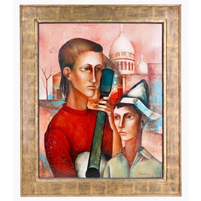 Pierre Henry, Large Surrealist French Expressionist Oil Painting Moody Boys Pierre Henry, c. 20th century For Sale - Image 11 of 14