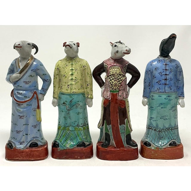 Ceramic Famille Rose Zodiac Figures, Set of Twelve For Sale - Image 7 of 10