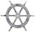 Vintage Nautical Handcrafted White Wooden Ship Wheel With Aluminium Handle For Sale - Image 6 of 6