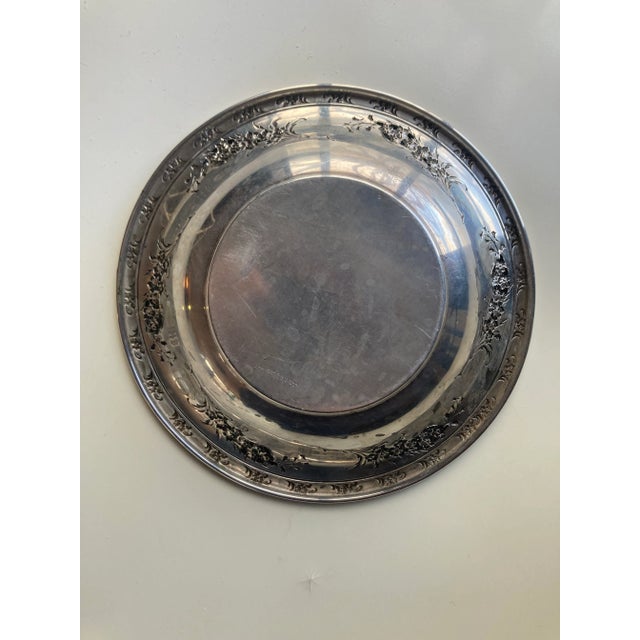 Metal Vintage Larkspur Wallace Sterling Silver Floral Design Dish For Sale - Image 7 of 7
