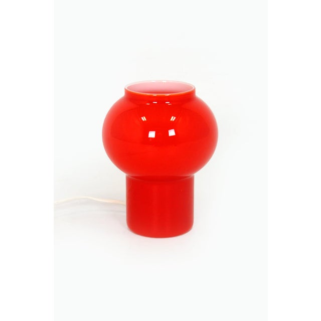 Vintage Red Glass Table Lamps attributed to Štěpán Tabery, Former Czechoslovakia, 1970s, Set of 2 For Sale - Image 11 of 15