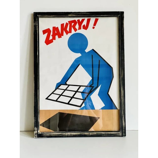 Glass Vintage Industrial Framed Poster For Sale - Image 7 of 10
