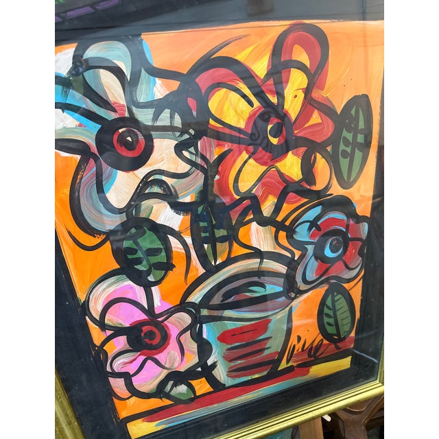 1970s Peter Keil Flowers Abstract Still Life Painting For Sale In Atlanta - Image 6 of 8